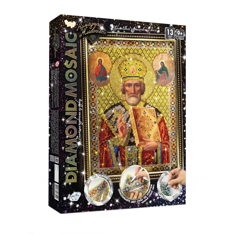 Набір для творчості Danko toys Diamond Mosaic Ікона Святий Миколай фото