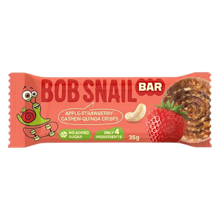 Батончик Bob Snail 35 г Яблуко-полуниця-кеш’ю фото