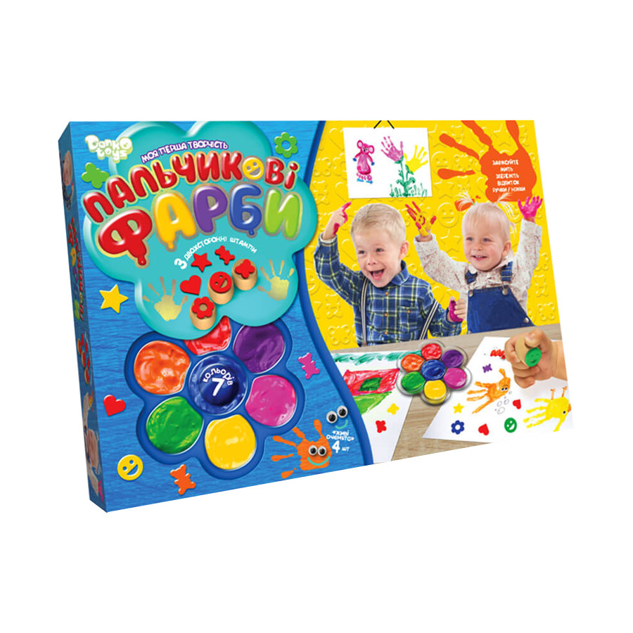 Фарби пальчикові Danko toys 7 кольорів Моя перша творчість мініатюра
