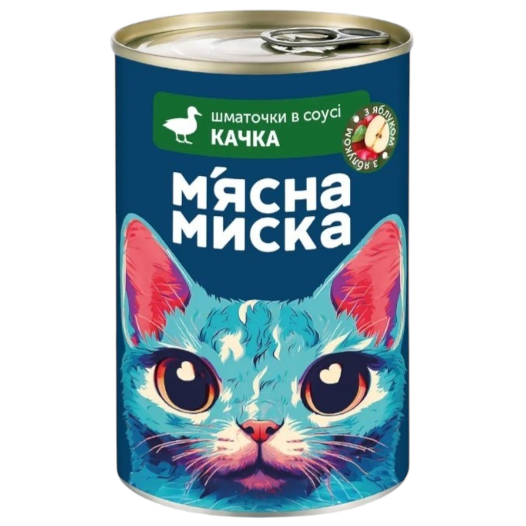 Корм для котів М'ясна Миска 415 г в соусі з качкою та яблуками фото