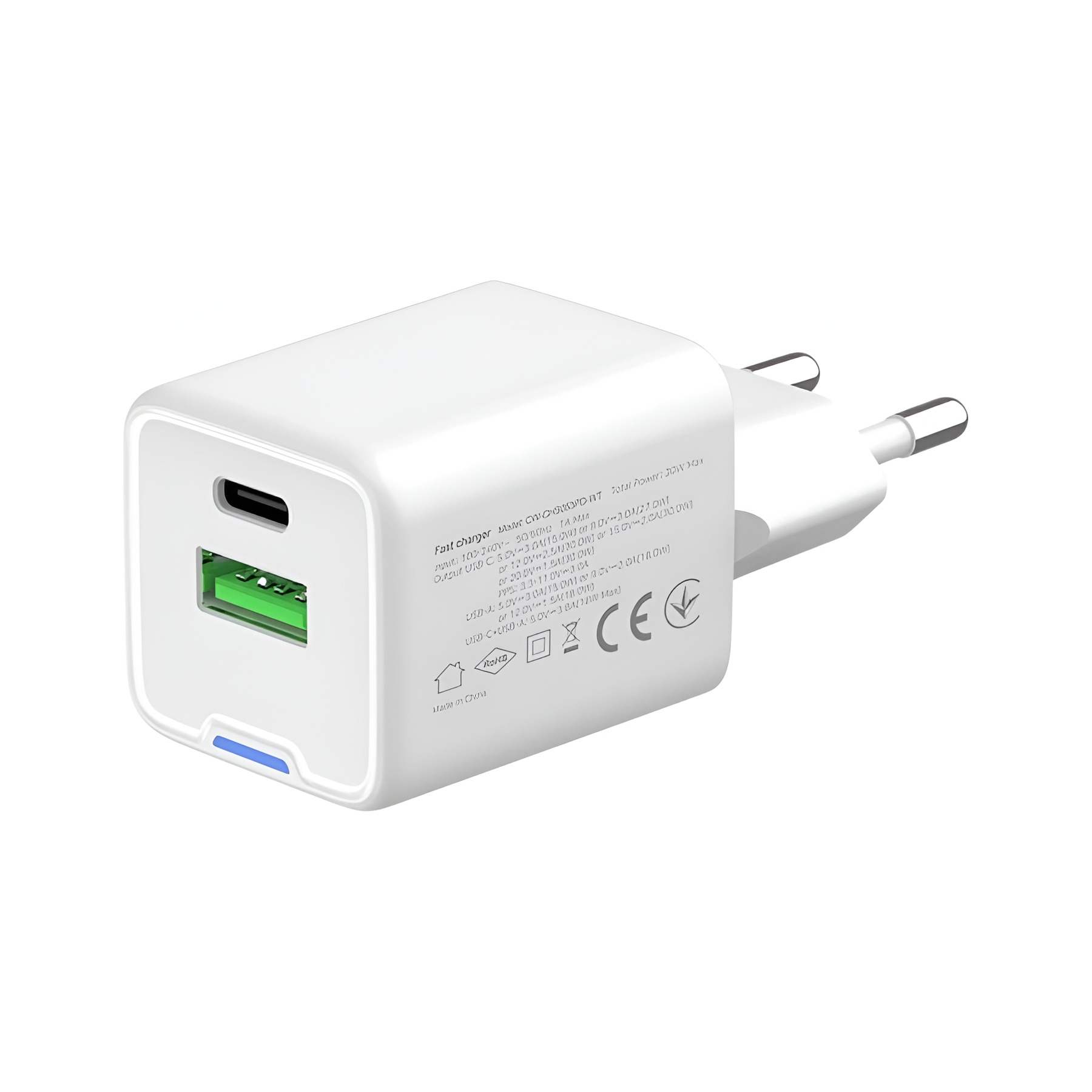 Зарядний пристрій СolorWay Type-C USB-A 3 A 30 Вт White фото