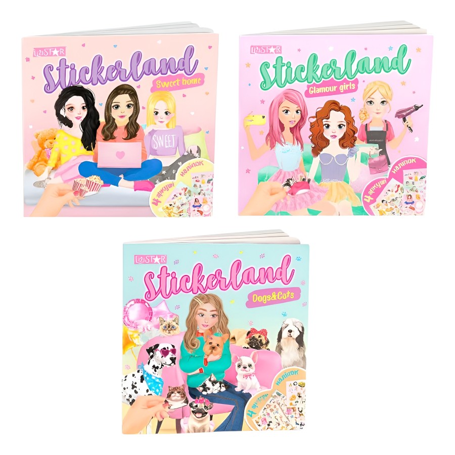 Книга з наліпками LiziStar Stickerland мікс мініатюра