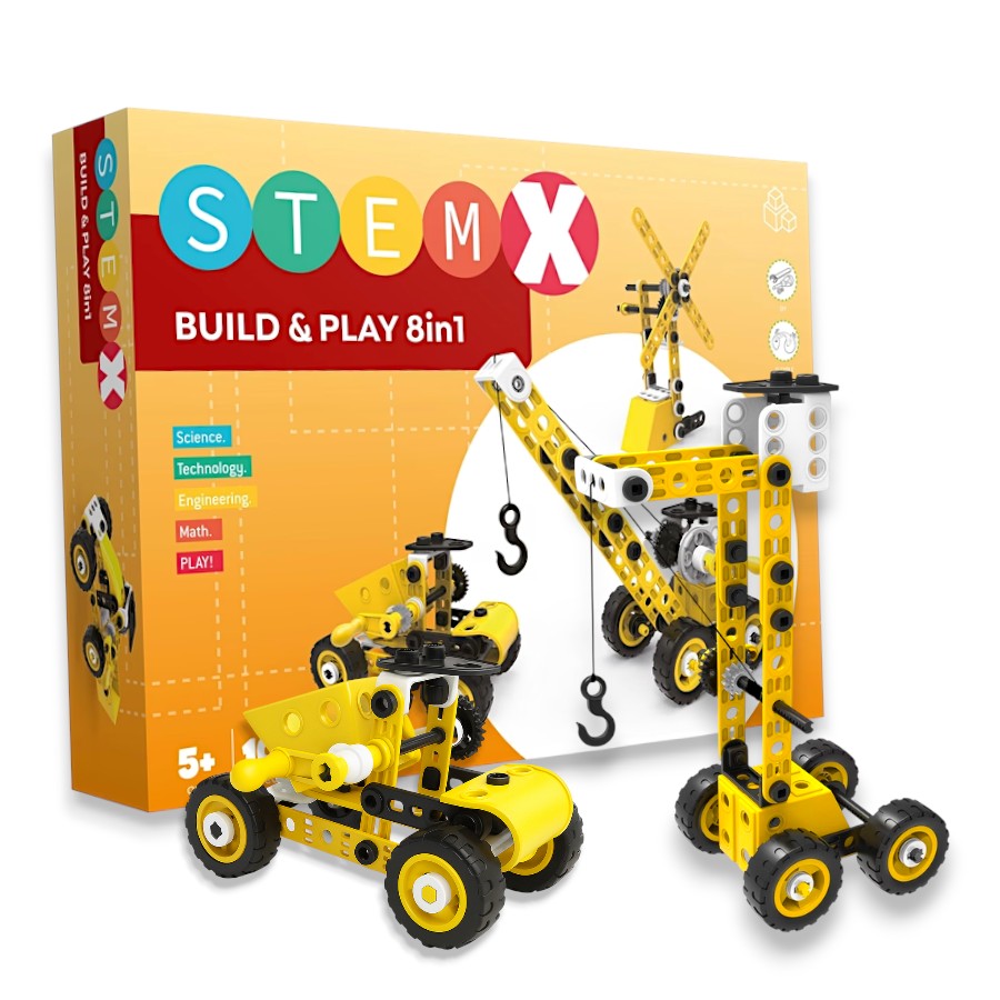 Конструктор Stem 100 елементів Build and play 8 в 1 фото