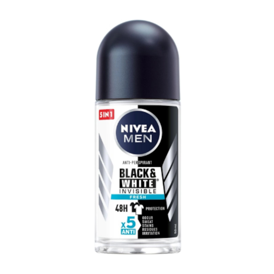 Антиперспірант для чоловіків Nivea Men 50 мл Чорне та Біле Невидимий захист фото