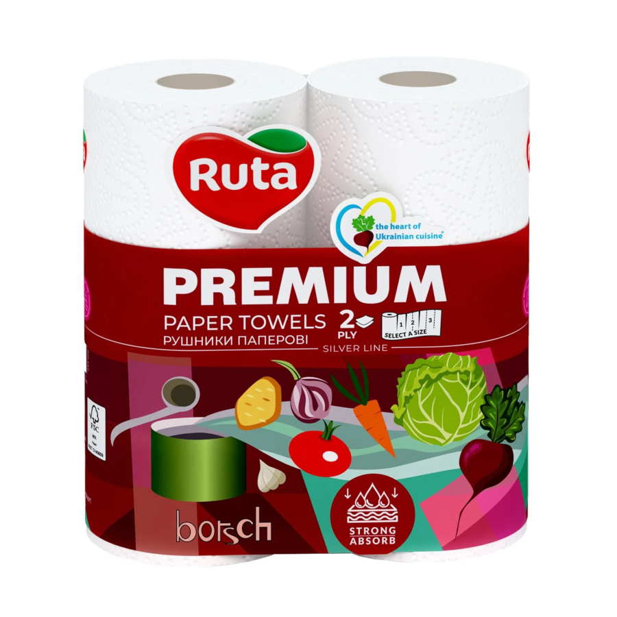 Рушники паперові Ruta 2 рулони Premium фото
