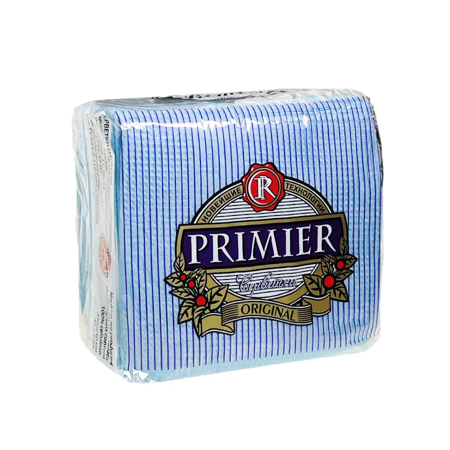 Серветки паперові Primier 35 шт. 24*24 см кольорові фото