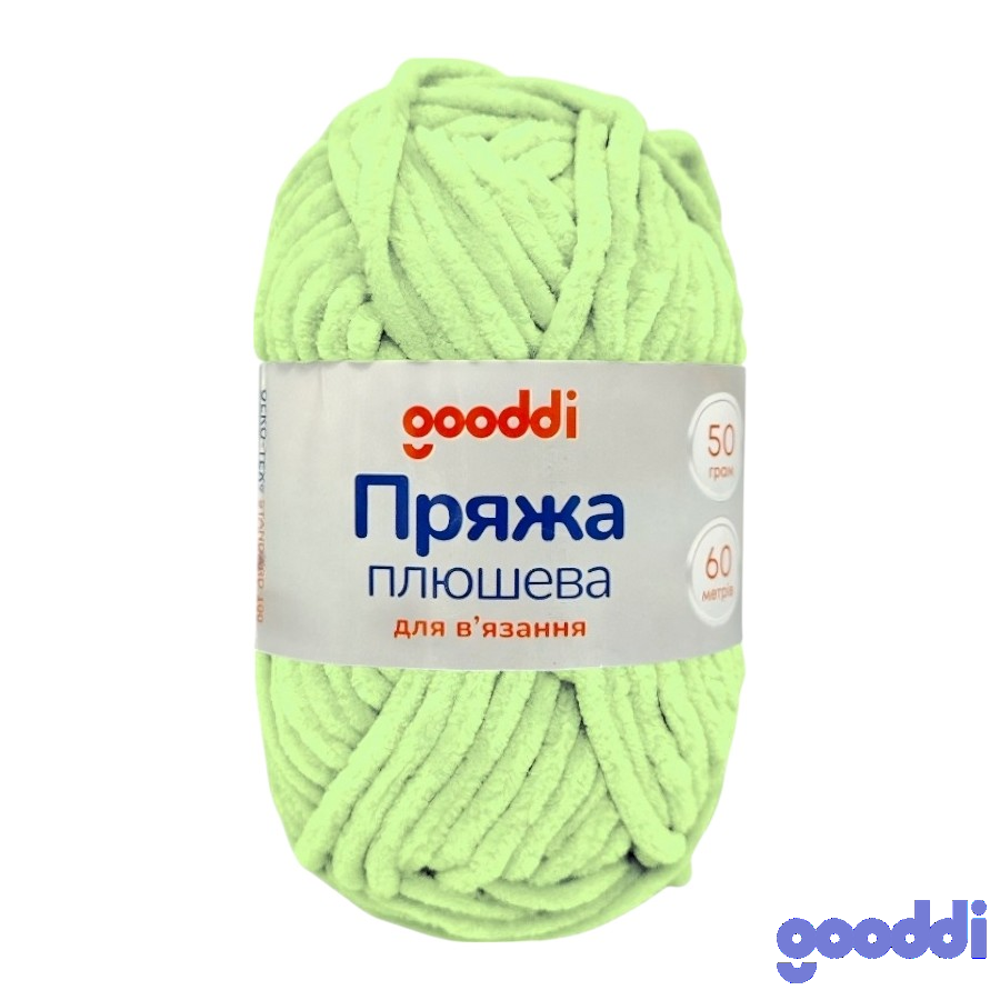 Пряжа плюшева Gooddi 50 г М'ятна 350 фото