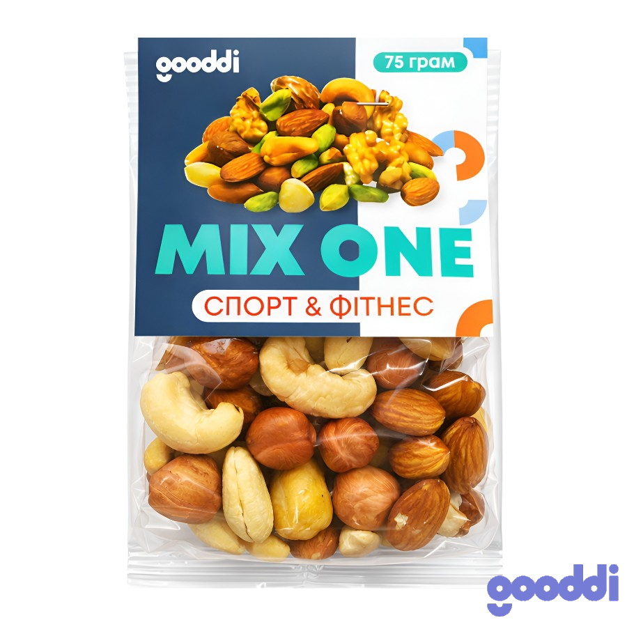 Суміш горіхів Gooddi 75 г Несмажені Mix Оne фото