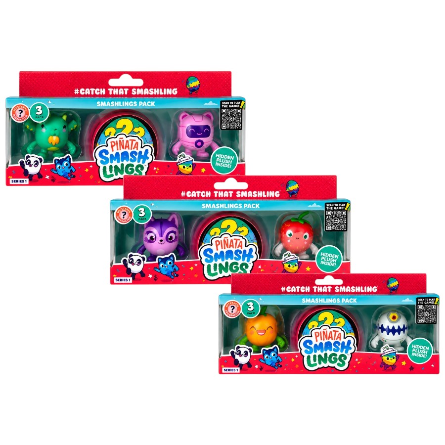 Набір фігурок Piñata Smashlings 3 шт. Потішні герої мініатюра