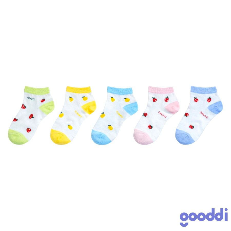 Шкарпетки дитячі Gooddi короткі 16-18 Фрукти мікс фото