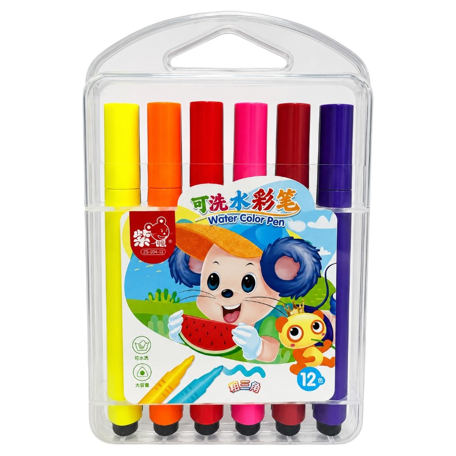 Фломастери акварельні 12 кольорів Water Color Pen SY0003832 мініатюра