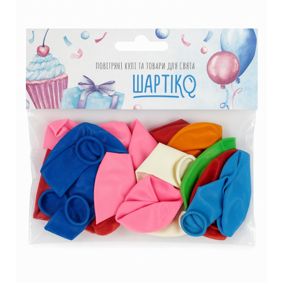 Кульки повітряні Шартіко 20 шт. мікс фото