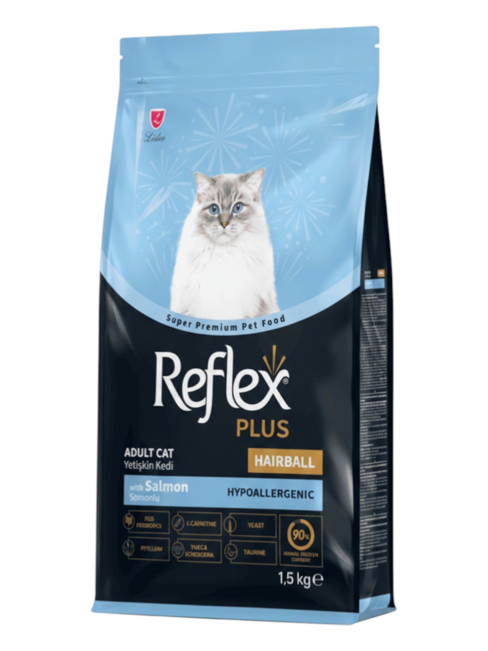 Корм для котів Reflex Plus 1,5 кг Super Premium Hairball з лососем фото