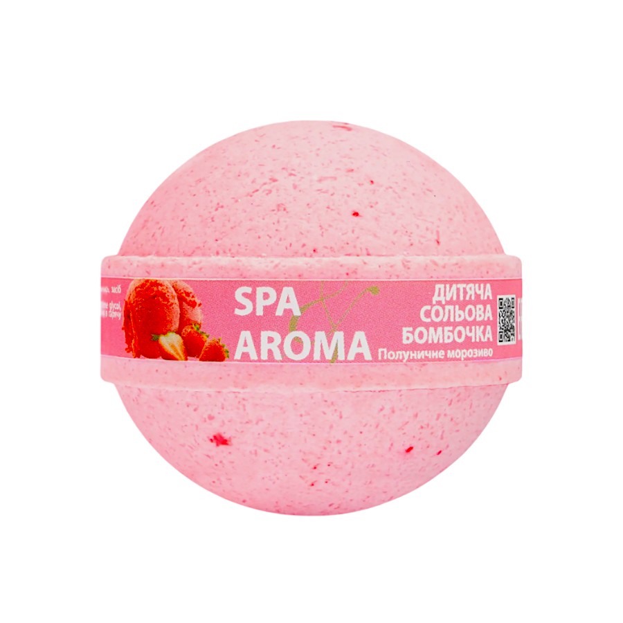 Бомба для ванн дитяча Bioton Cosmetics 75 г Полуничне морозиво мініатюра