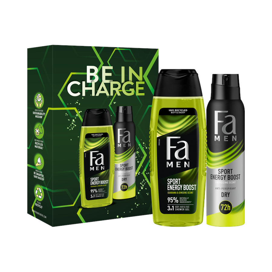 Набір косметичний Fa Men 2 предмети Energy Boost. Be In Charge фото