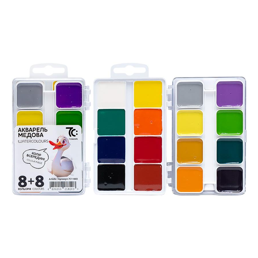 Акварель 7 Colours 16 кольорів Медова фото