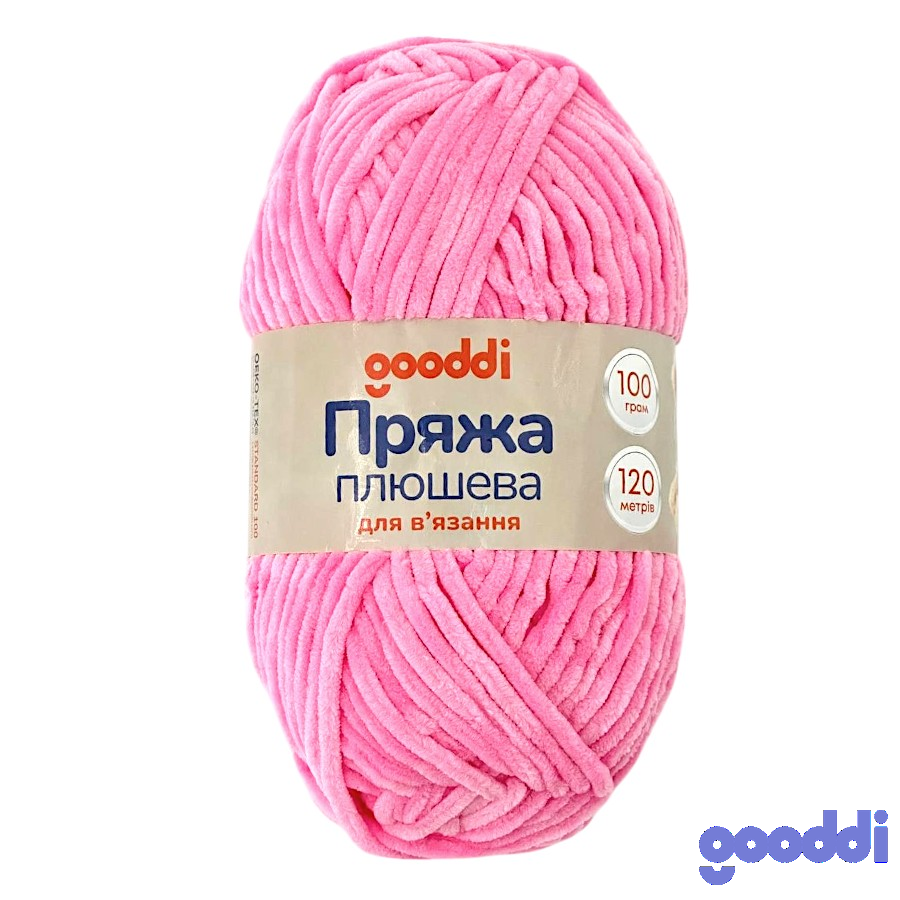 Пряжа плюшева Gooddi 100 г Рожева 309 фото