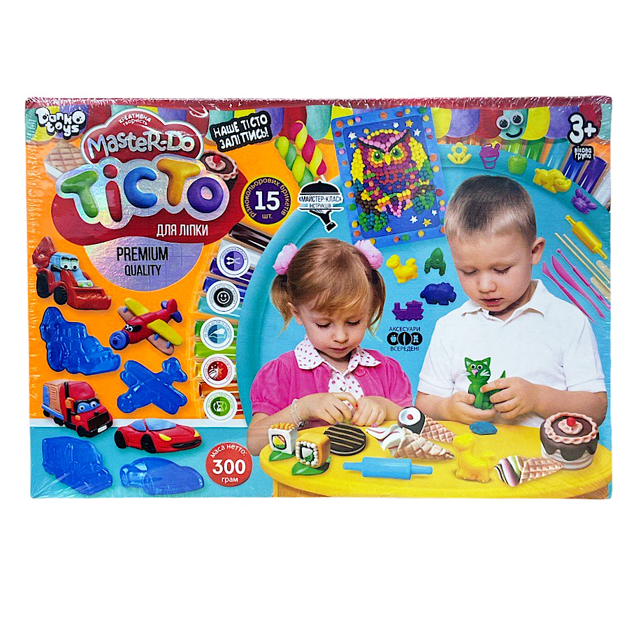 Тісто для ліплення Danko toys Master Do 15 кольорів Сова фото