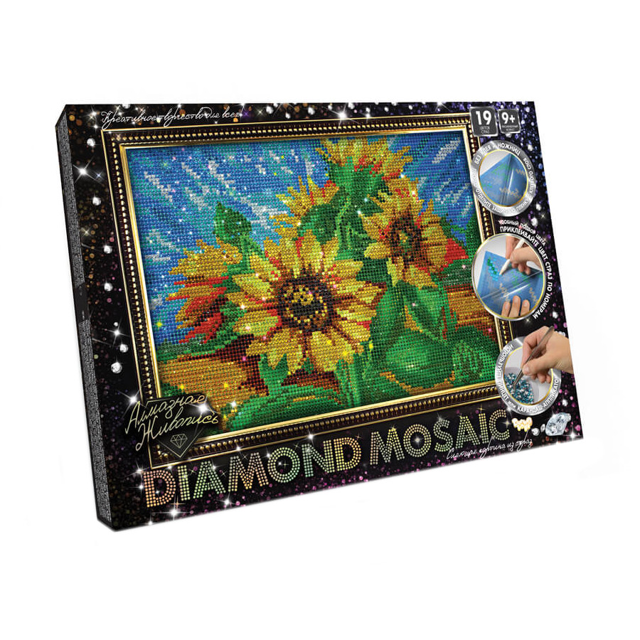 Набір для творчості Danko toys Diamond Mosaic Соняшники DM-02-02 мініатюра