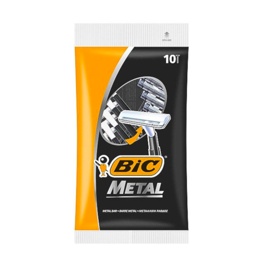 Набір станків для гоління Bic 1 лезо 10 шт. Metal фото