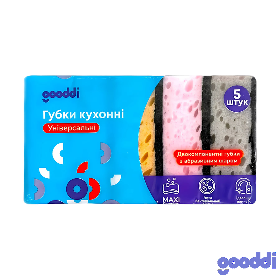 Губка кухонна Gooddi 5 шт. фото