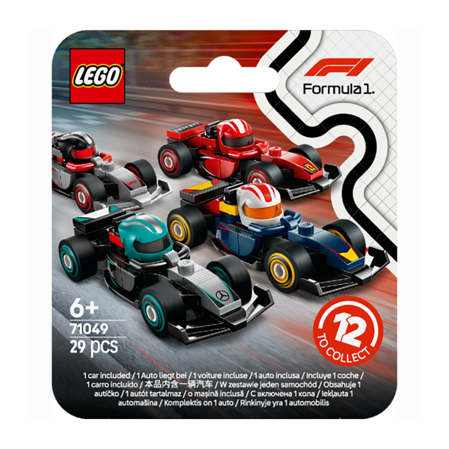 Конструктор LEGO Minifigures 29 елементів Гоночний автомобіль F1 мініатюра