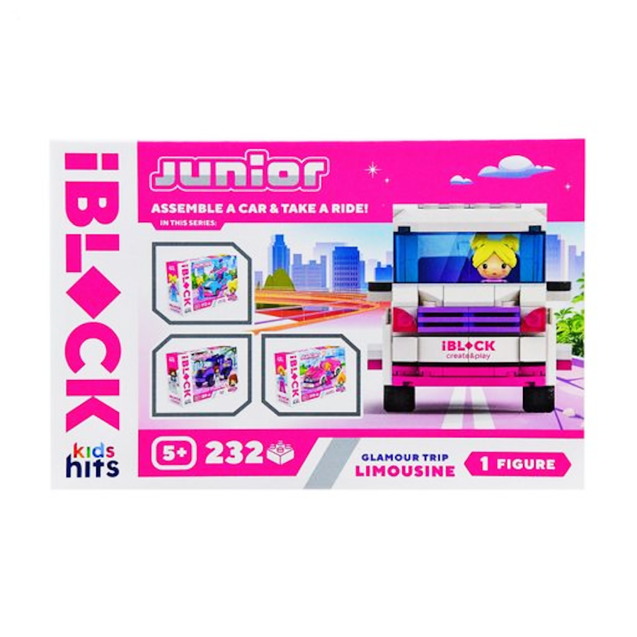 Конструктор IBlock Junior 232 елементи Гламурна поїздка Лімузин фото