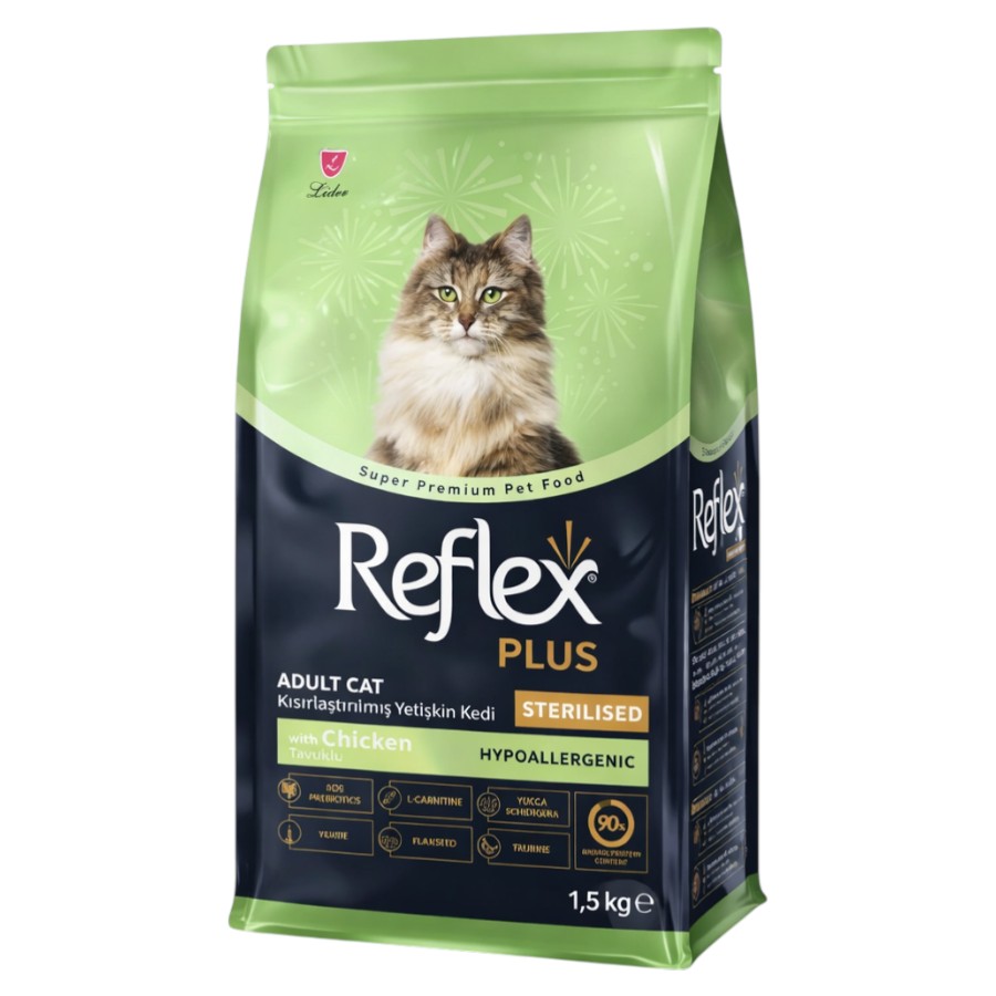 Корм для стерилізованих котів Reflex Plus 1,5 кг Super Premium з куркою фото