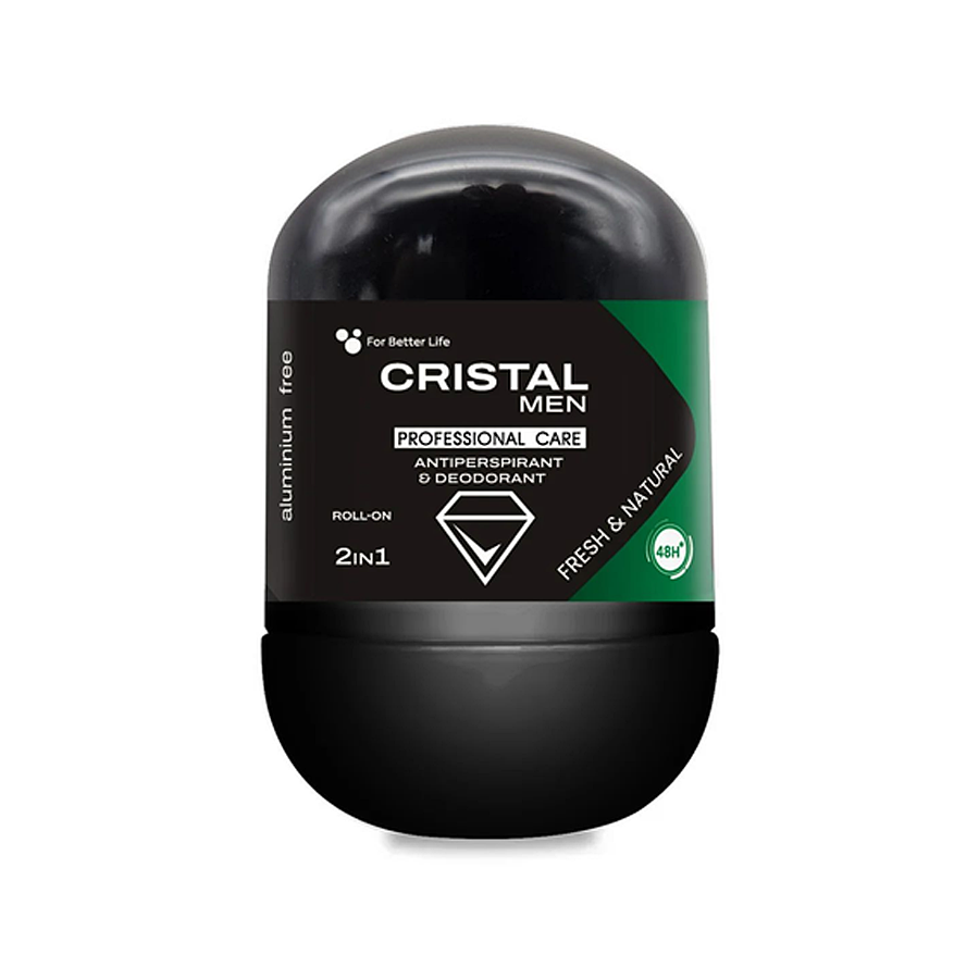 Антиперспірант для чоловіків Cristal Men 50 мл 2 в1 Fresh&Natural фото