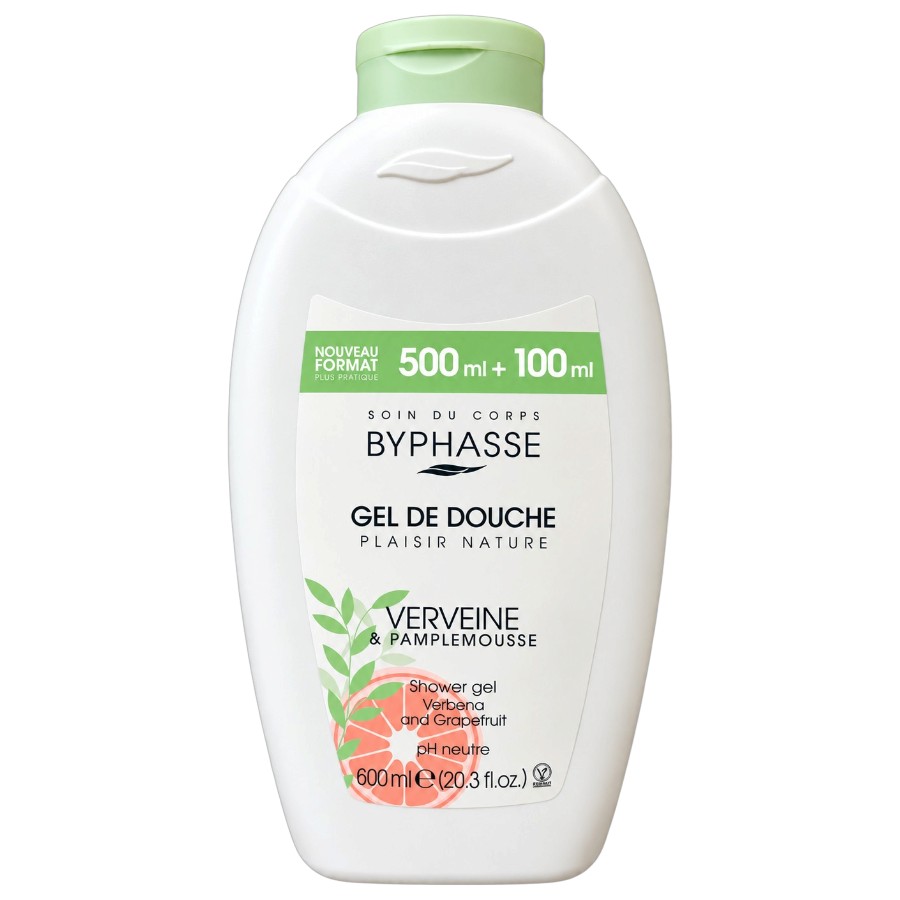 Крем-догляд для душу Byphasse Plaisir Nature 600 мл Вербена та грейпфрут фото