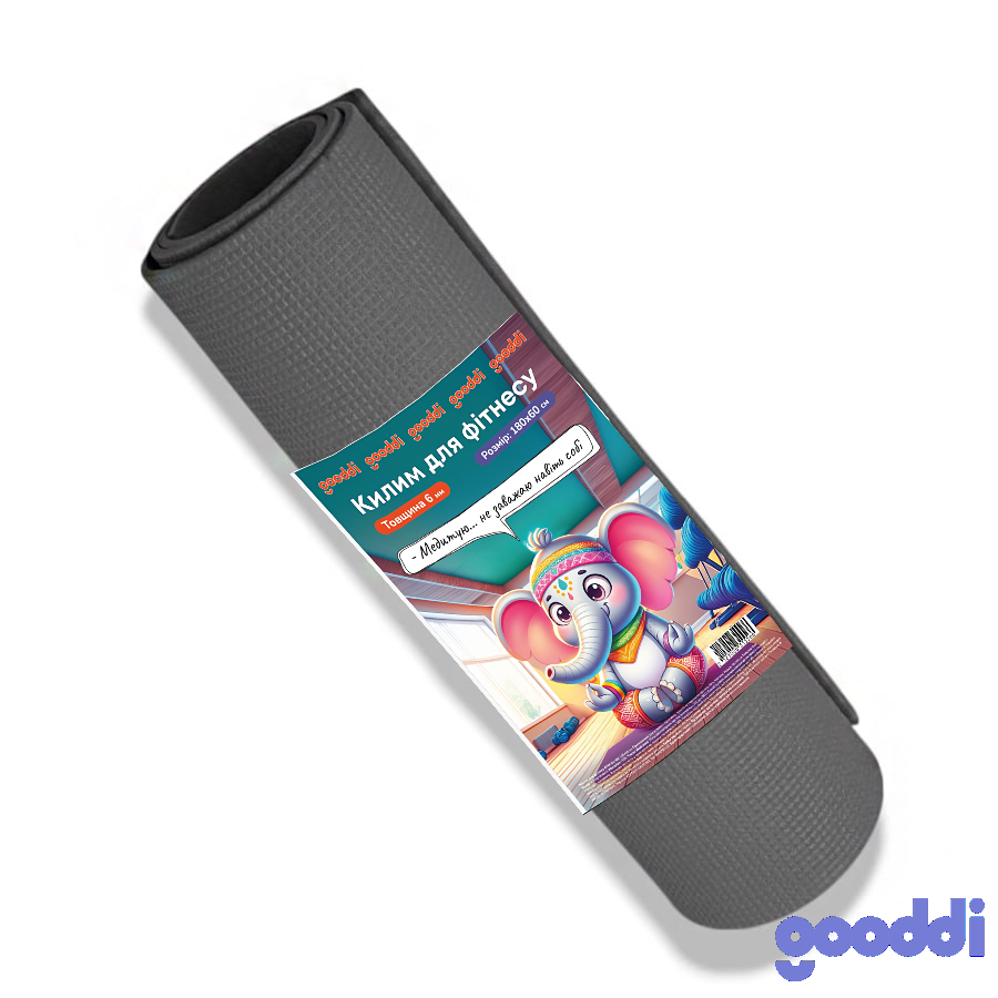 Килим для фітнесу Gooddi 180*60 см 6 мм мікс фото