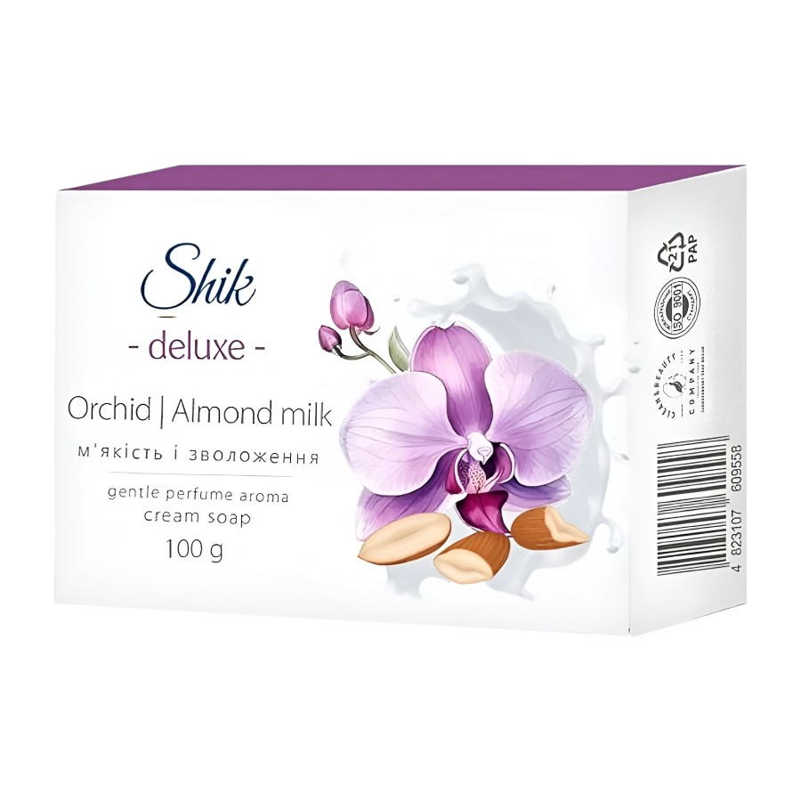 Крем-мило тверде Shik Deluxe 100 г Орхідея та мигдальне молочко фото