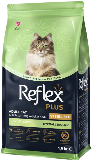 Корм для стерилізованих котів Reflex Plus 1,5 кг Super Premium з куркою фото