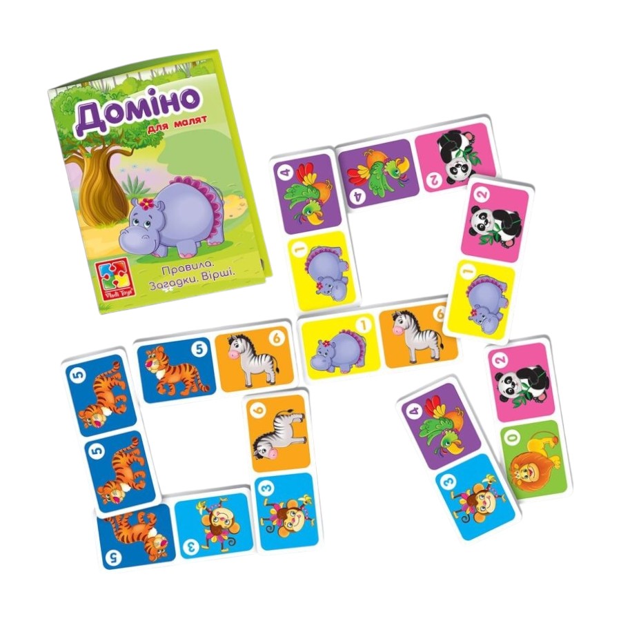 Гра настільна Vladi Toys Доміно Зоопарк мініатюра