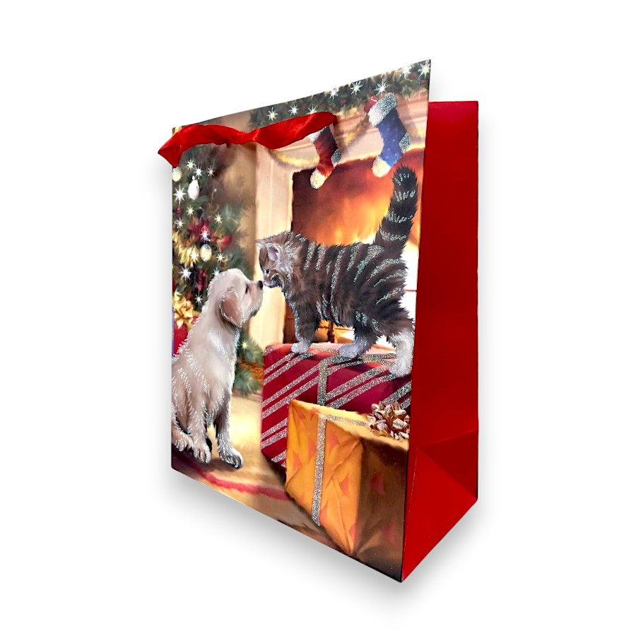 Пакет подарунковий Malevaro 26*12,7*32,4см Large Xmas Dog фото