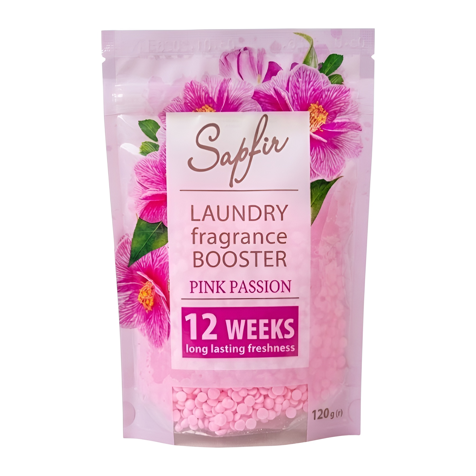 Ополіскувач для білизни Sapfir 120 г в гранулах Pink Passion фото