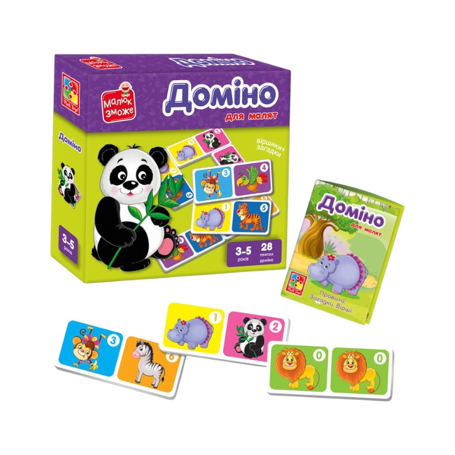 Гра настільна Vladi Toys Доміно Зоопарк мініатюра