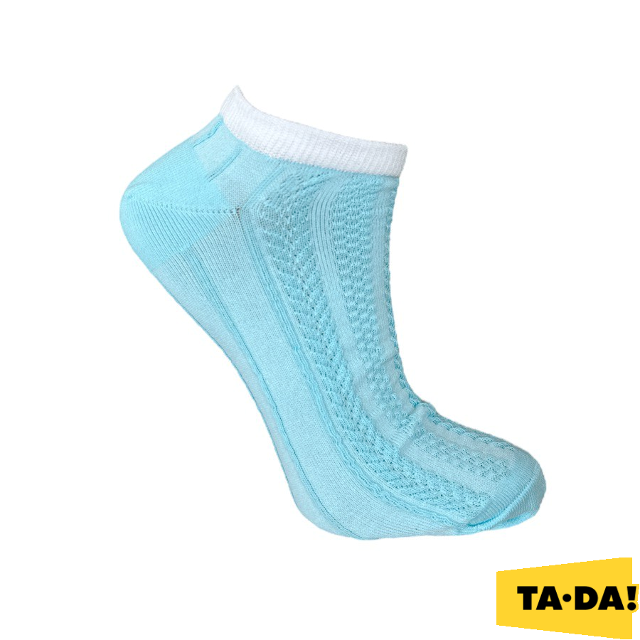 Шкарпетки жіночі TA-DA! демісезонні 23-25 блакитні занижені ажурні фото