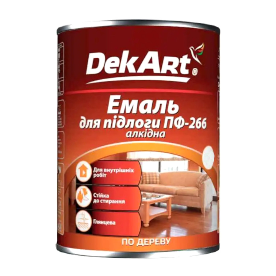 Емаль алкідна DekArt 2,8 кг червоно-коричнева ПФ-266 фото