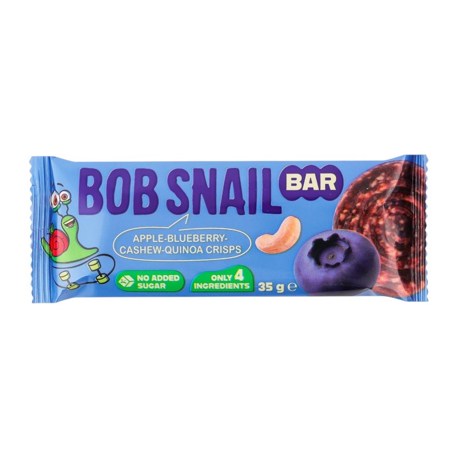 Батончик Bob Snail 35 г Яблуко-чорниця-кеш’ю фото
