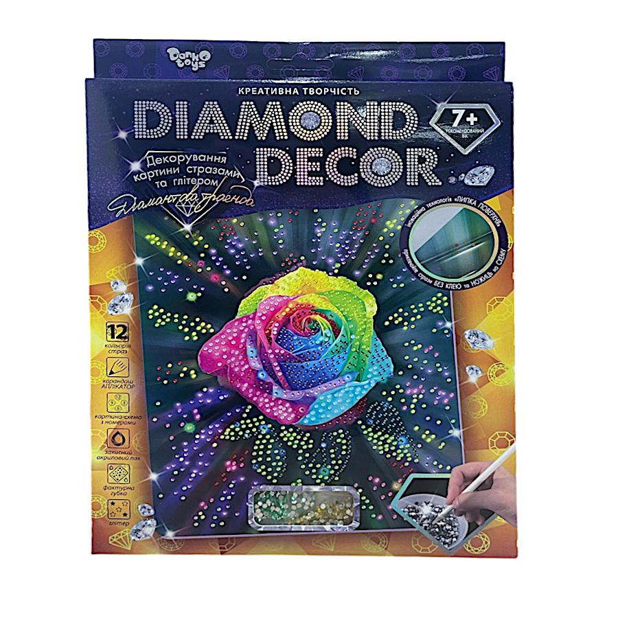 Набір для творчості Danko toys Diamond Decor Троянда мініатюра