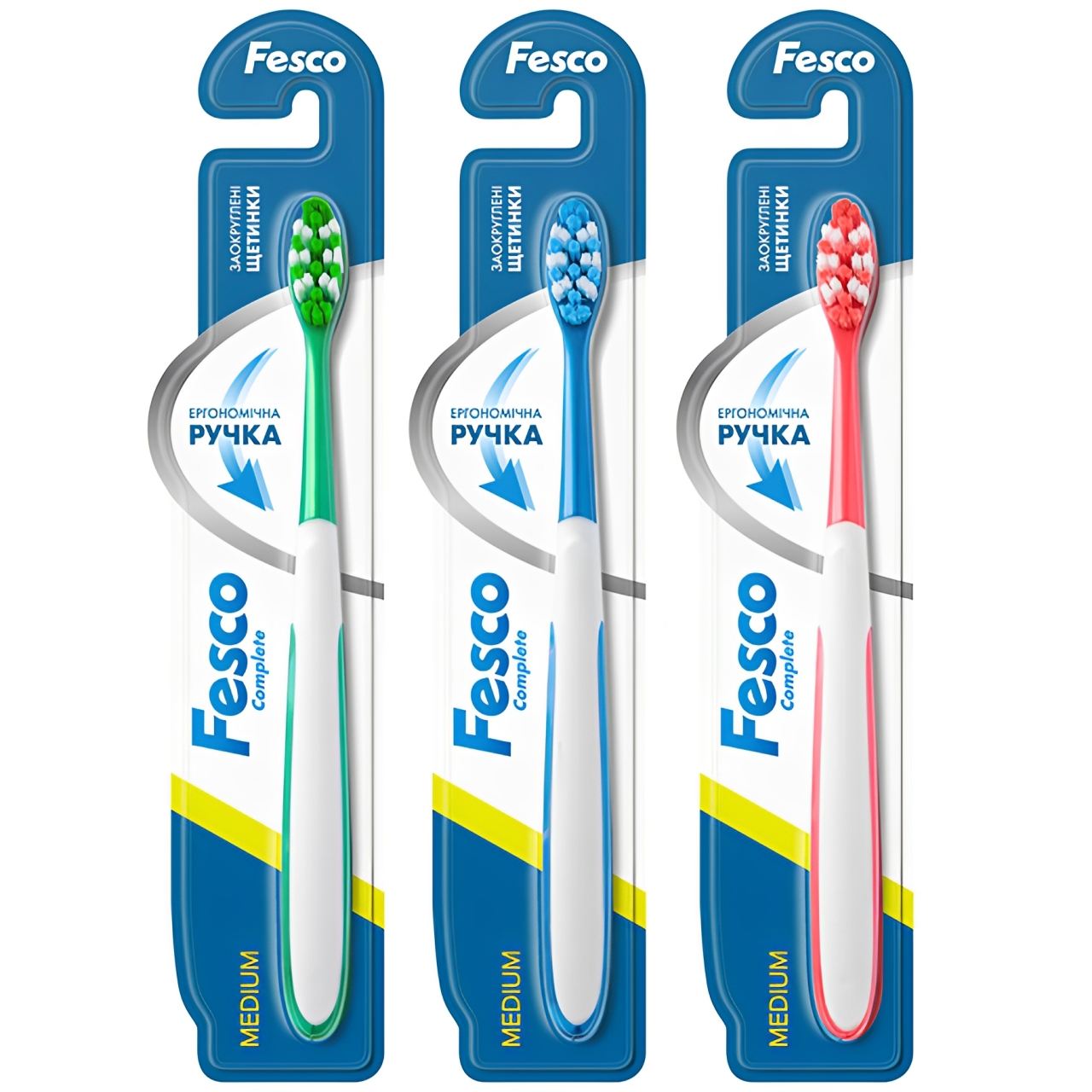 Зубна щітка Fesco Complete Medium мікс фото