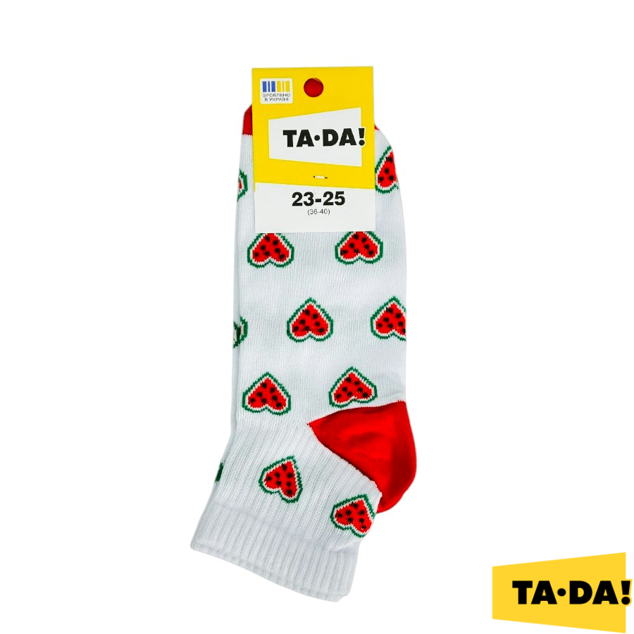Шкарпетки жіночі TA-DA! демісезонні 23-25 білі середній паголенок імітація резинки фото