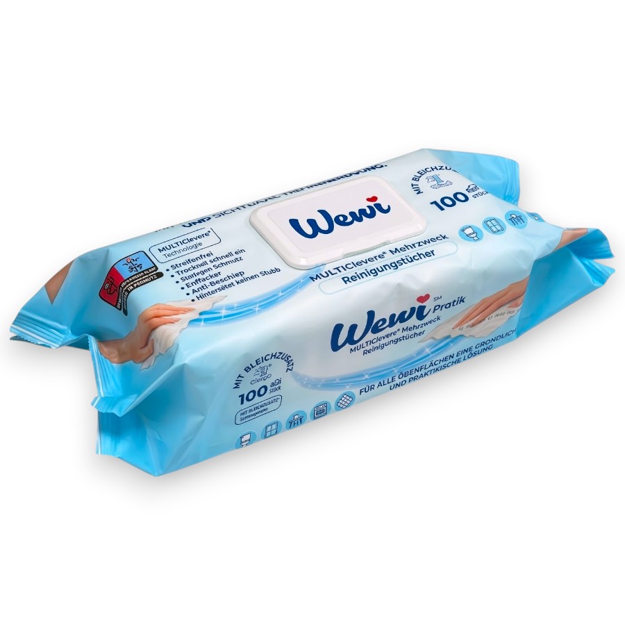 Вологі серветки універсальні Wewi 100 шт. відбілюючі фото
