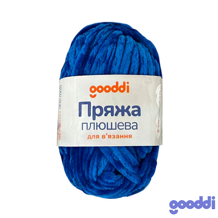 Пряжа плюшева Gooddi 50 г Синя 329 фото