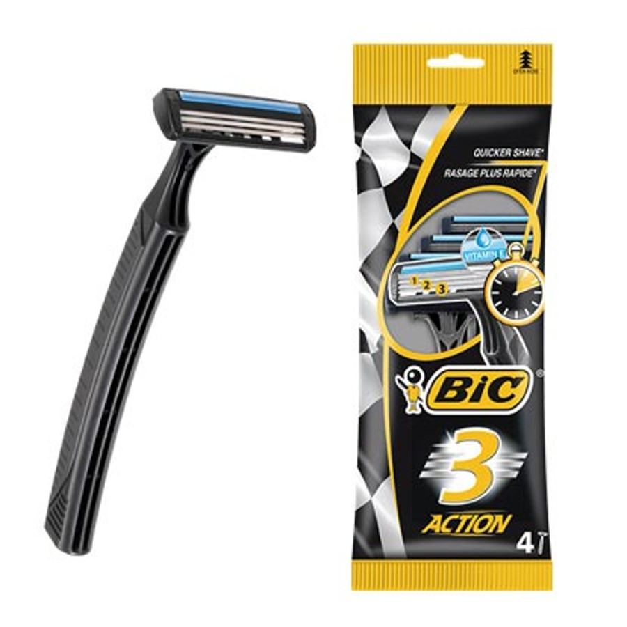 Набір станків для гоління Bic 3 леза 4 шт. Action фото