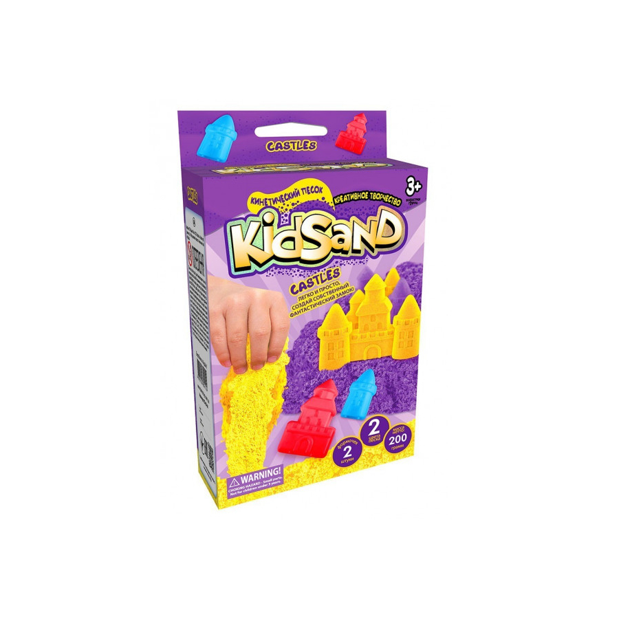 Пісок кінетичний Danko toys KidSand 200 г Castles у коробці мініатюра