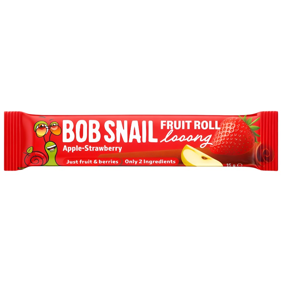 Цукерки натуральні Bob Snail 15 г Яблуко-полуниця фото