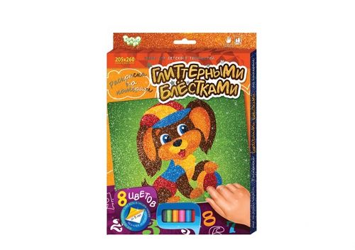 Набір для творчості Danko toys Розмальовка глітером міні Машинка фото