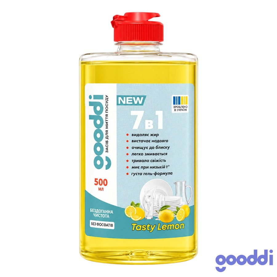 Засіб для миття посуду Gooddi 500 мл Tasty Lemon фото